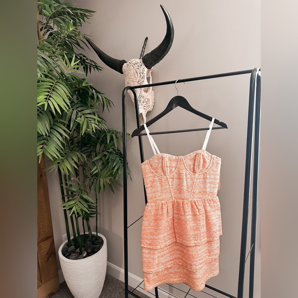 Alice + Olivia Orange Strapless Dress